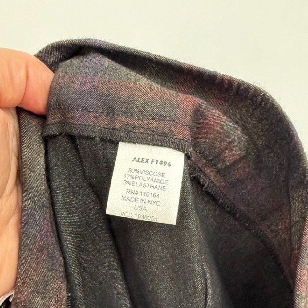 Avenue Montaigne Pants Womens Size 10 Plaid Pull On Cropped Wide Leg USA - Picture 7 of 7